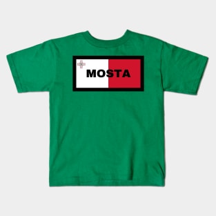 Mosta City in Malta Flag Kids T-Shirt